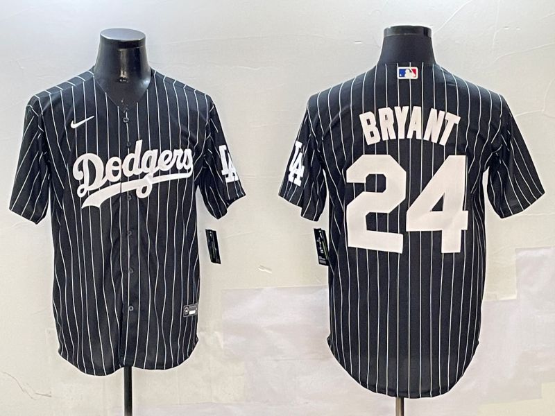 Men Los Angeles Dodgers #24 Bryant Black Stripe Jointly Name 2025 Nike MLB Jersey style 4->los angeles dodgers->MLB Jersey